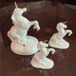 Porcelain unicorn figurines